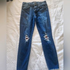 MOTHER High Waisted Looker Ankle Fray in Just Like the Ones We Used to Know, 30